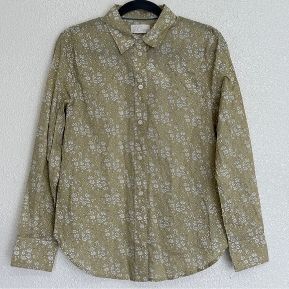 J. Crew Tops - J Crew New Size 6/S Slim Liberty Capel Floral Fabric Button Up Shirt Green White